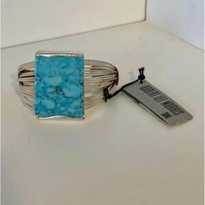 Robert Lee Morris Soho Turquoise & Suede Multi-Row Cuff Bracelet